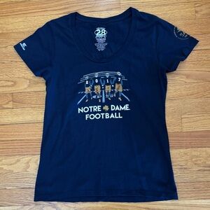 Notre Dame The Shirt 2017 Women's XL Blue Deep Neck Graphic Tee Football